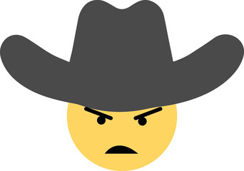 angry cowboy with a mustache in a hat. vector