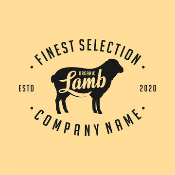 lamb restaurant logo with hipster concept