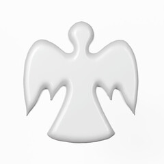 Angel silhouette shape white balloon 