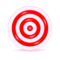 Target button isolated on a white background