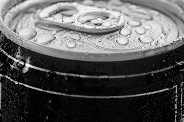 Wet beer can seal macrophoto