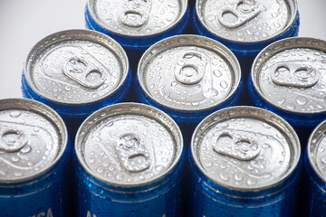 Wet beer can seal macrophoto