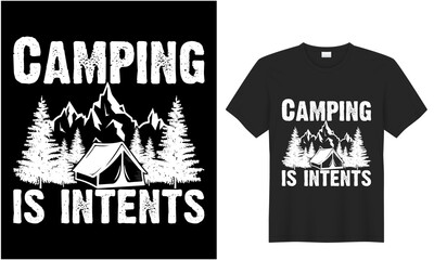 Camping Hiking quotes t shirt design 100% vector best Vector graphic for t shirt and other uses. print ready any products black background