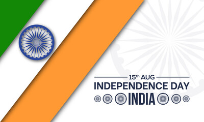 Fototapeta na wymiar independence Day 15th August. Indian Patriotism holiday template for banner, card, poster, background.