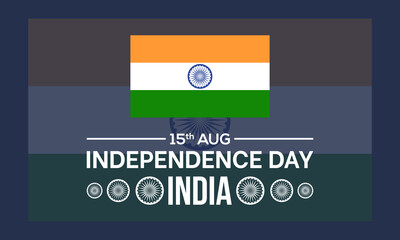 independence Day 15th August. Indian Patriotism holiday template for banner, card, poster, background. - obrazy, fototapety, plakaty