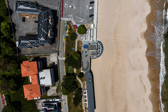 Aerial view of Comillas, Cantabria, Spain.
