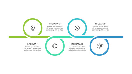 Fototapeta premium Creative concept for infographic with 4 steps, options, parts or processes. Business data visualization.