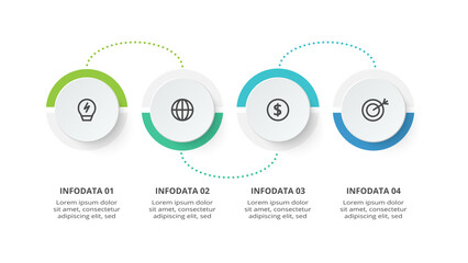 Creative concept for infographic with 4 steps, options, parts or processes. Business data visualization.
