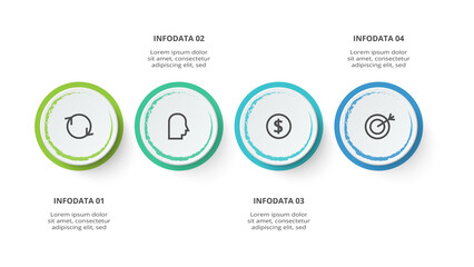 Creative concept for infographic with 4 steps, options, parts or processes. Business data visualization.