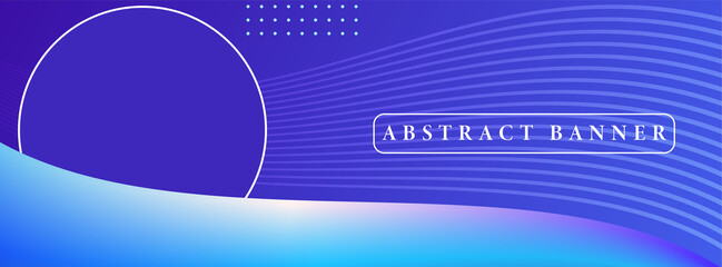 wide abstract banner created with wave and circle