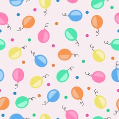 festive vector balloons with confetti pattern