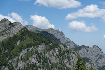 Obraz premium mountains and clouds, Caraiman Ridge, Bucegi Mountains, Romania 