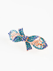 hair clip with rhinestones for women shiny on a white background
