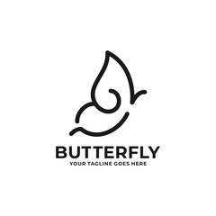 Butterfly outline logo design vector