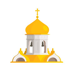 Church. Vector illustration of a building with a dome.