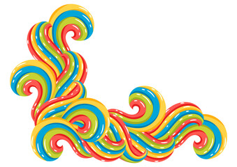 Obraz premium Background with wave line curls. Color striped texture.