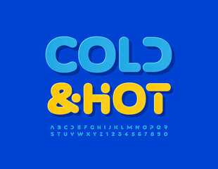 Vector creative logo Cold and Hot. Elegant Blue Font. Modern creative Alphabet Letters and Numbers set