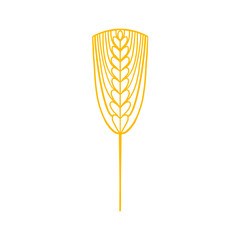 Isolated image of a wheat spike. Vector illustration for the design of bakery packaging, for the production of rye bread flour