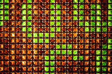 Beer bottles in stand