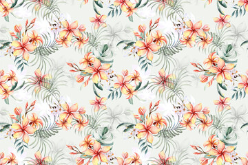 Fototapeta premium Watercolor Flower Seamless Pattern - 17