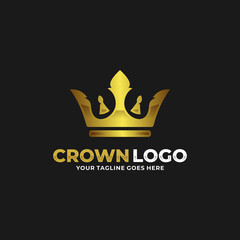 Obraz premium Crown logo design vector illustration