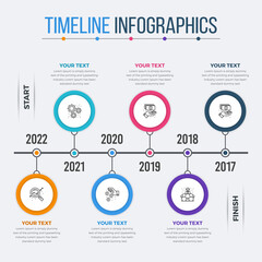 Simple Modern Horizontal Timeline Infographics 