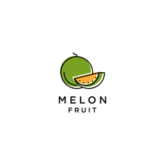 Melon fruit logo icon design template vector illustration