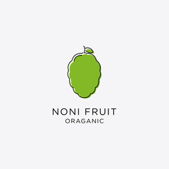 Noni fruit logo icon design template vector illustration