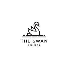 Swan logo icon design template vector illustration