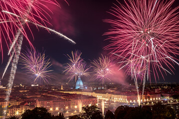 Turin (Torino) fireworks for San Giovanni - 515242830