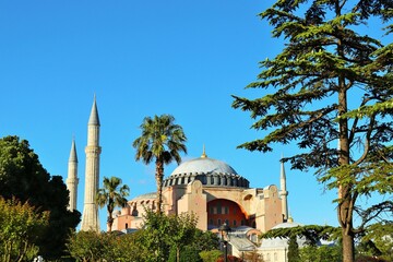 Istanbul, summer, blue sky and Al Sofia Mosque