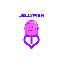 jellyfish cute logo Vector Image design