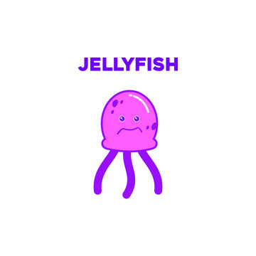 jellyfish character icon or logo vector design