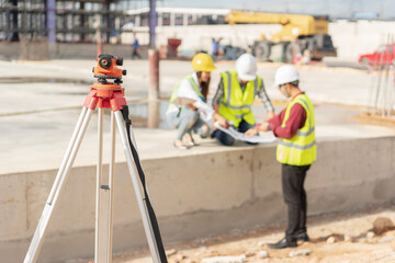 Engineer working at construction site.