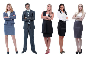 Obraz premium Collage of business people on white background