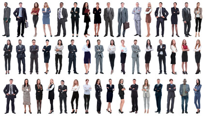 collage of a variety of business people standing in a row