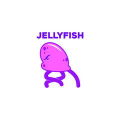 jellyfish character icon or logo vector design