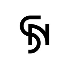 Letter SN creative monogram logo design