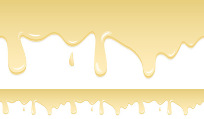 Mayonnaise, yogurt cream or creamy liquid melting and flowing. Simple cartoon design. Template for banner or poster.