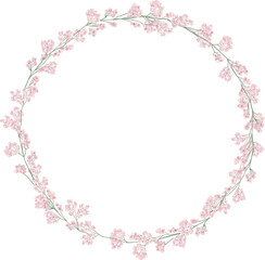 Lose foliage meadow floral wreath leaves rose blush pink  soft wild garden watercolor