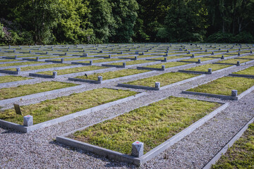 Graves on Soviet Military Cemetery in Warsaw, Poland
