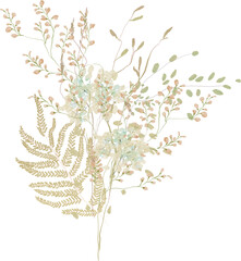 modern wildflower floral composition lose foliage countryside meadow flower bouquet decoration