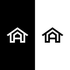 modern letter A real estate logo design. monogram A home icon template