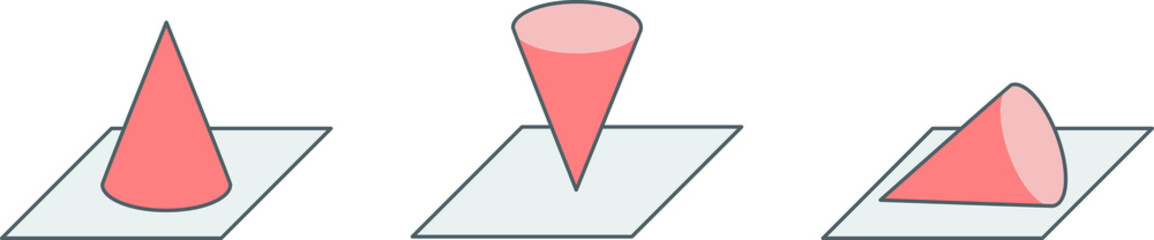 Representation of stable, unstable and indifferent equilibrium. Isolated vector illustration.