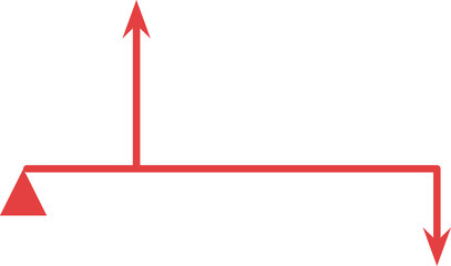 Lever type diagram. Isolated vector illustration of lever third class mechanism or interpotent.