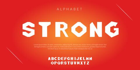 vector alphabet font, modern sharp lettering style.