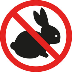 Not tested on animals or no rabbit sign. Forbidden signs and symbols.