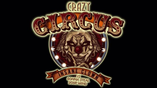 4K – Circus – Carnaval Clown Opener II, Animation.3840×2160. 06 Second Long.Transparent Alpha Video.LOOP.