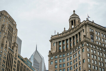 Fototapeta na wymiar Chicago, Illinois, USA, July 1, 2022. Architecture of downtown Chicago.