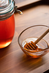 Honey jar and a honey dipper